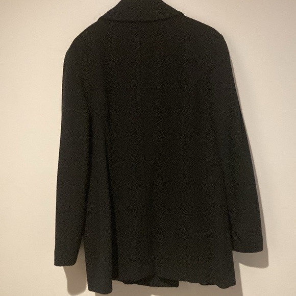 Worthington black wool pea coat women’s 12 lined double breasted like new - Picture 2 of 9